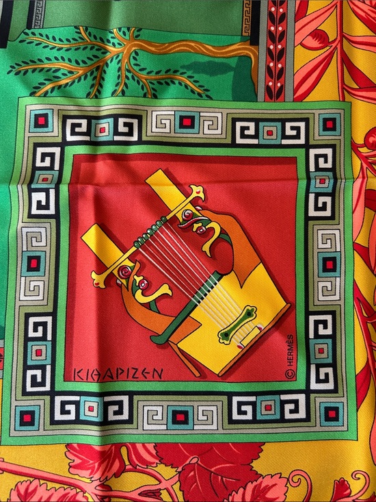 Hermes Accessories - Hermès Musique des Dieux Silk Carré 90 cm Scarf Vintage Claudia Stuhlhofer-Mayr